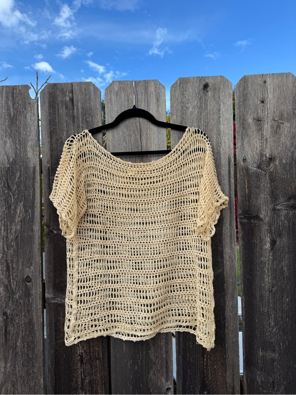 Open-Knit Off-the-Shoulder Sweater Top Crochet